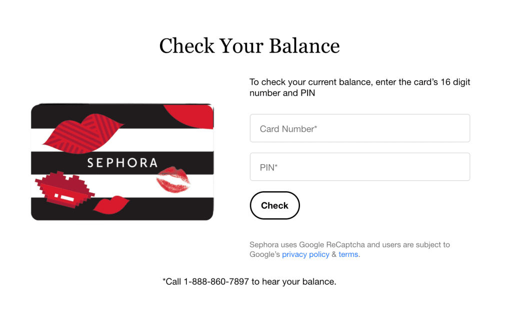 sephora gift card balance check 