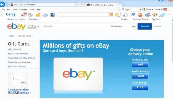 check ebay gift card balance 