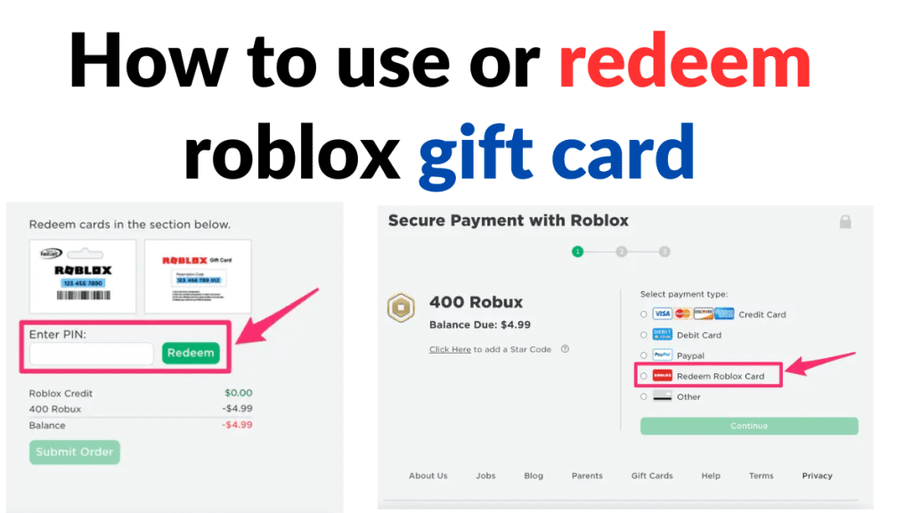 How to use or redeem roblox gift card