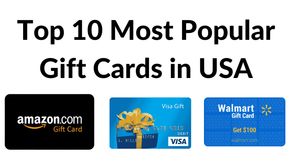top 10 most popular gift cards in USA